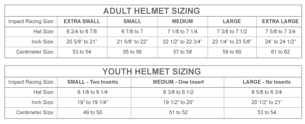 Helmet Size Chart For Kids