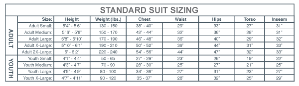 Tru Spec Flight Suit Size Chart